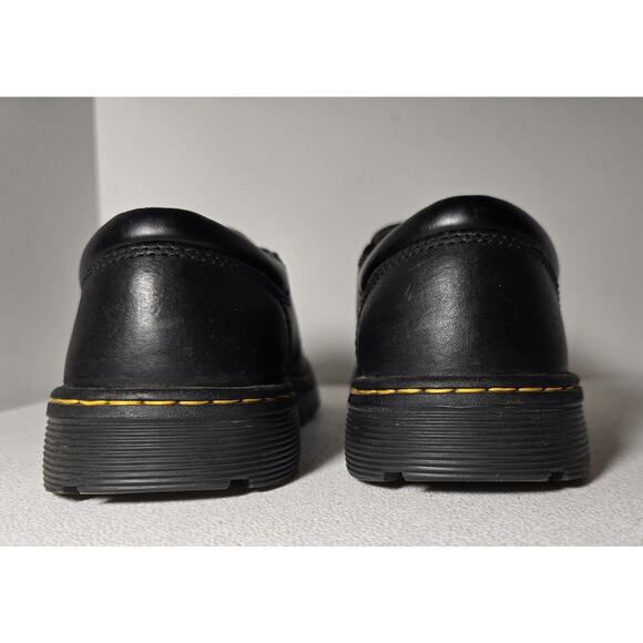 Dr. Martens Tipton Slip On Flats Black Leather Yellow Stitching Mens Sz 8 - Picture 7 of 10